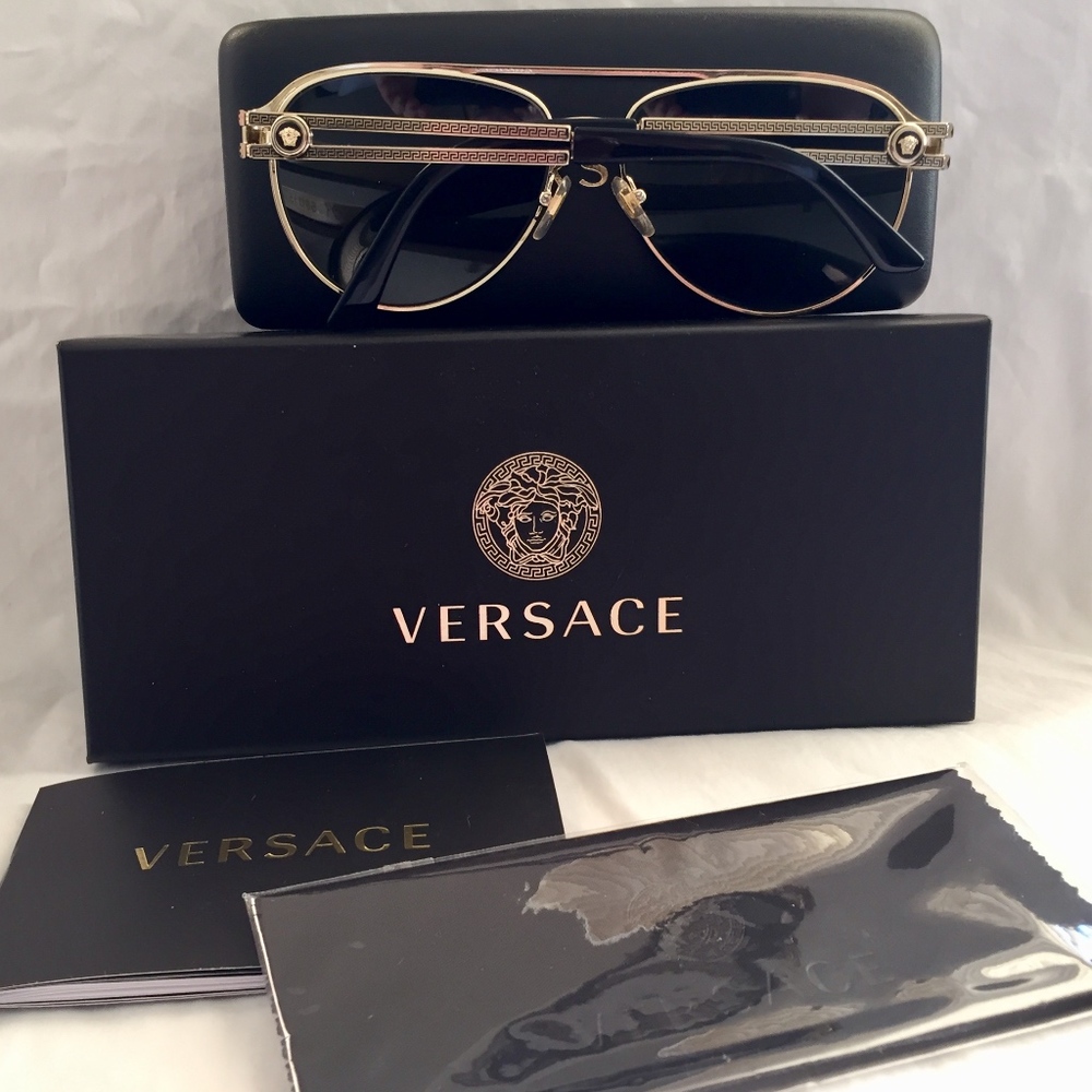 VERSACE Optical Quality Aviator Sunglasses- Unisex